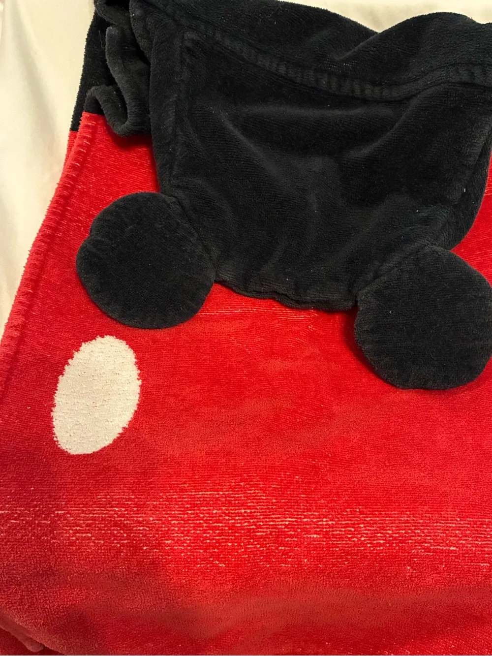 Pottery Barn Mickey Mouse Hooded Towel - Black & Red